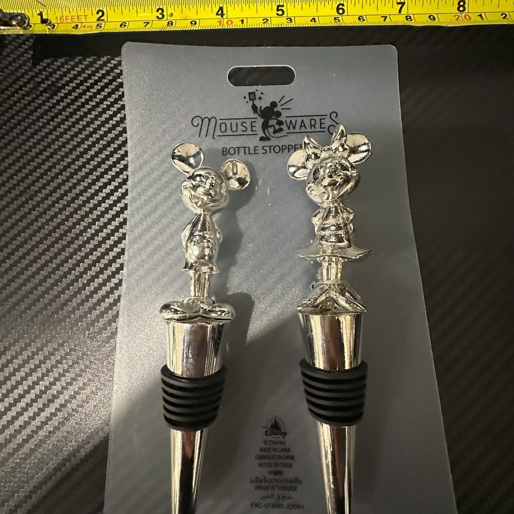 Disney Parks Mickey and Minnie Mouse Wares Bottle Stoppers Set Wine